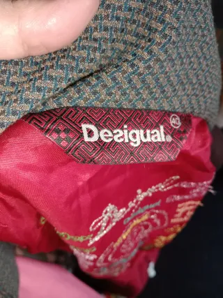 Abrigo Desigual Marrón y Turquesa Talla 40