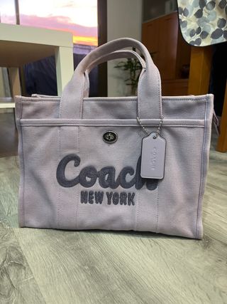 Original Bolso Coach Lila Medio con cinturón