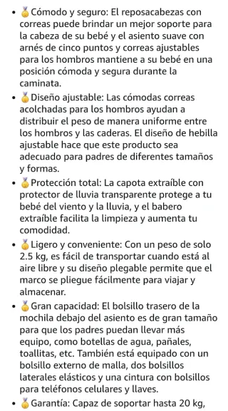 Mochila Portabebés Ergonómica Roja