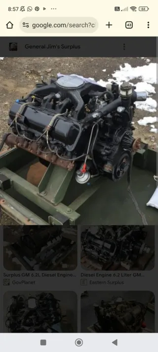 Motor Chevrolet GM 6.2 V8 Diesel Detroit