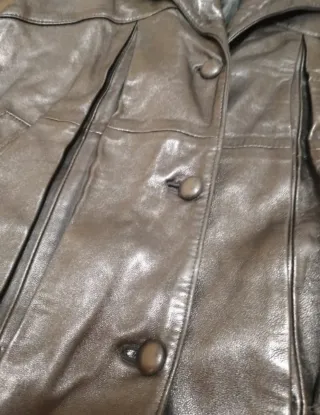 Chaqueta de piel ovino negra T.50