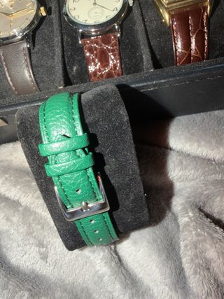 Reloj Junghans verde y plateado
