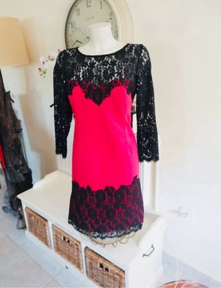 Vestido fiesta Aidan Mattox Negro/Rojo Talla 50