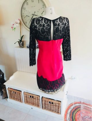 Vestido fiesta Aidan Mattox Negro/Rojo Talla 50