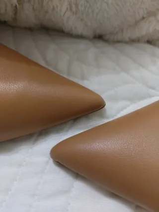 Zapatos Zara Mocasines Brillantes Marrones