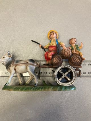 Presepe statuina con carro e animali