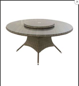 Mesa de jardín de cristal giratoria