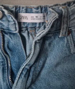 Shorts vaqueros niña Zara desgastados talla 10