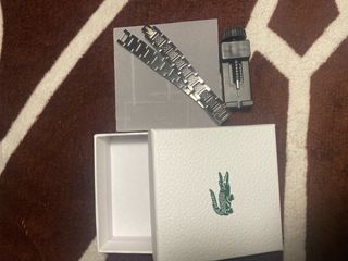 Pulsera Lacoste Plata y Gris