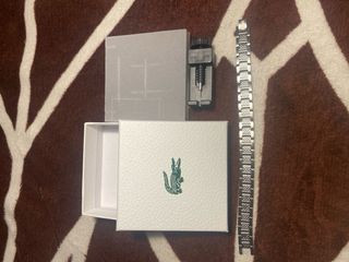 Pulsera Lacoste Plata y Gris