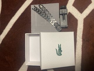 Pulsera Lacoste Plata y Gris
