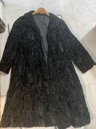 Abrigo vintage piel negra