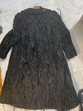 Abrigo vintage piel negra