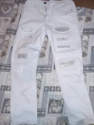Jeans bianchi glitter