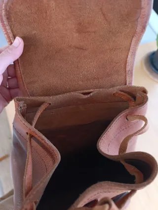 Mochila de piel marrón