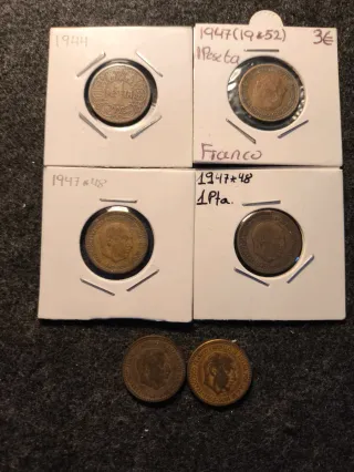 Lote 6 Monedas 1 Peseta Franco
