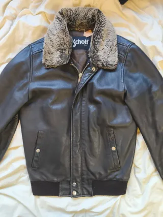 Chaqueta Bomber Schott Piel Marrón