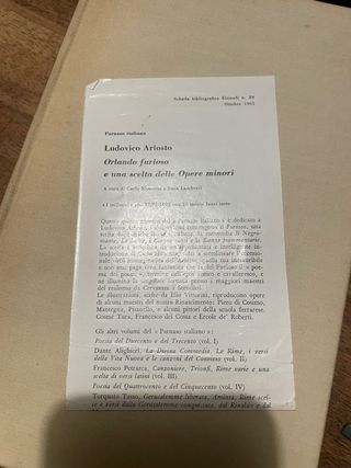 Orlando Furioso ed una scelta delle opere minori