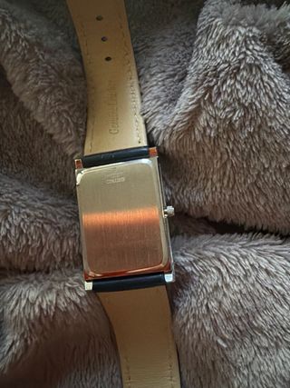 Reloj Seiko Tank Rectangular Azul Plata