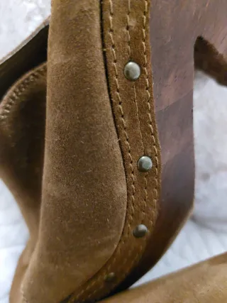 Sandalias Mango de piel tacón madera