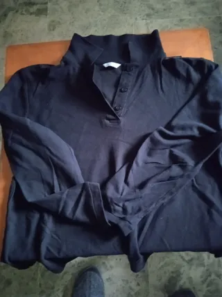 Polo manga larga mujer negro