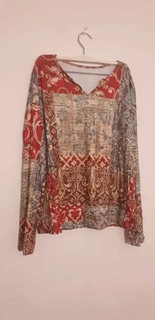 Camiseta manga larga estampada