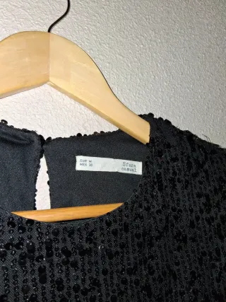 Blusón negro lentejuelas