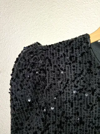 Blusón negro lentejuelas