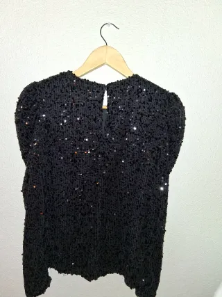Blusón negro lentejuelas