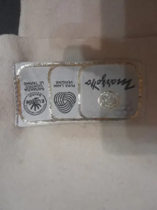 Coperta Marzotto lana arancione/beige.