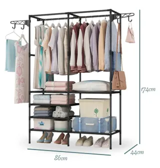 Armario Tela y Metal Negro