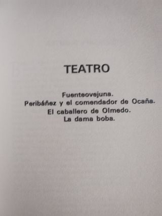 Libro teatro de Lope de Vega