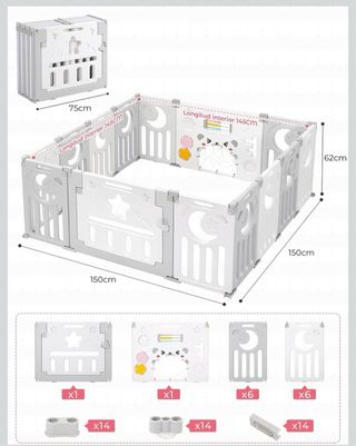 Parque Infantil Bebé Deipex 150x150x62 cm