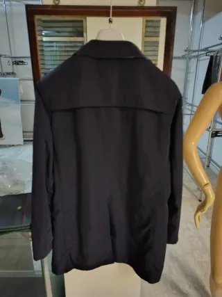 Trench uomo blu con fantasia a quadri