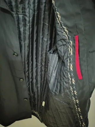 Trench uomo blu con fantasia a quadri