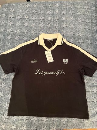 Polo oversize Zara negro talla única