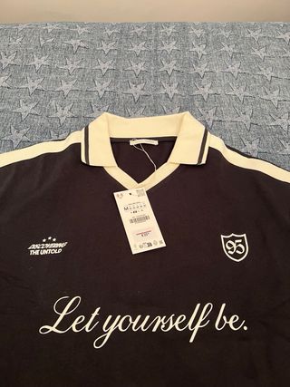 Polo oversize Zara negro talla única