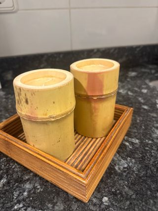 Velas de bambú decorativas