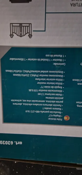 Kit facil de Videoportero 2 hilos con monitor 4.3"