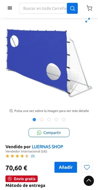 Portería de fútbol metálica