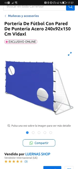 Portería de fútbol metálica