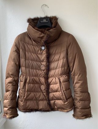 Chaqueta Carolina Herrera Marrón Plumas