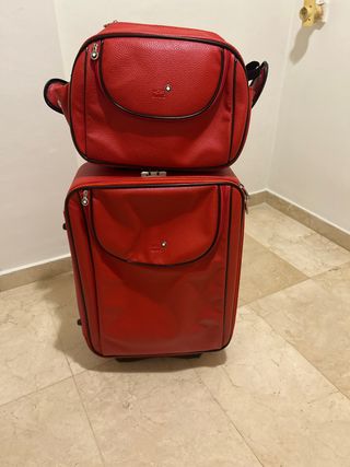 Maleta y neceser Montblanc rojos