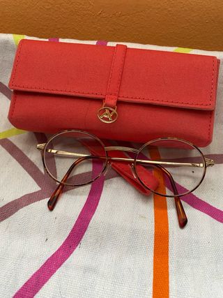 Montura de gafas AX dorada y marrón