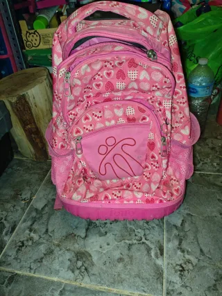 Mochila Totto Infantil Corazones Rosa