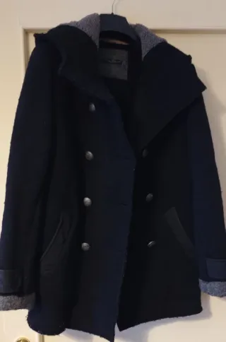 Cappotto Caban lana blu Unisex