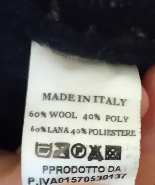 Cappotto Caban lana blu Unisex