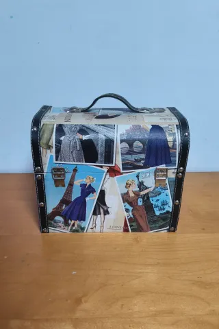 Caja joyero baúl estampado París