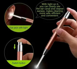 Limpiador de Oídos Luminoso Acero Inoxidable