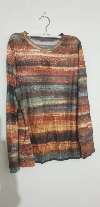 Camiseta  rayas multicolor manga larga